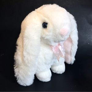 TB Trading Co White Floppy Ear Easter Bunny Plush Vintage Stuffed Animal 10 Inch